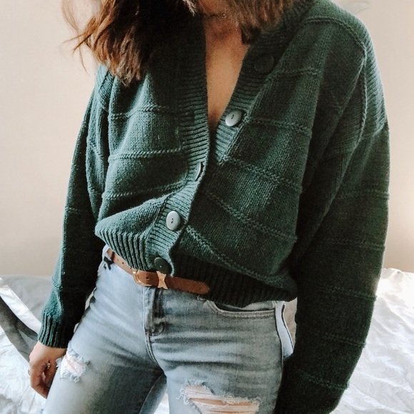 slouchy cropped cardigan